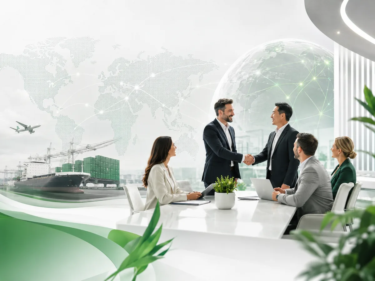 Accordo tra partner commerciali internazionali con collegamenti globali