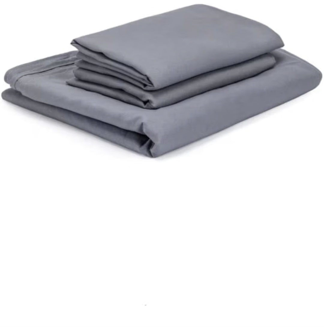 Stock Set lenzuola/telo da letto 180x200 cm colore Matte Blue Grey + 2 Federe abbinate.